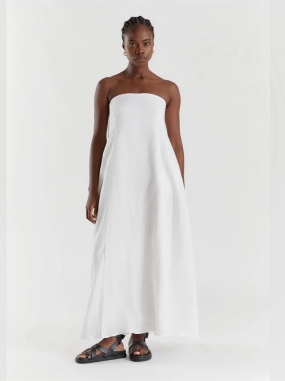 DISSH Karney Linen Maxi Dress White Size 2 - Picture 3 of 8